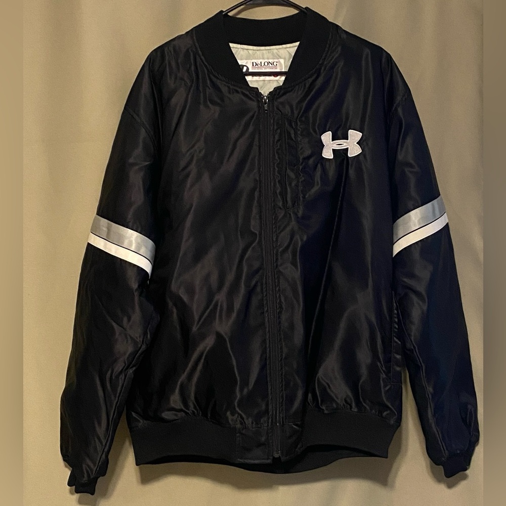 Vintage DeLong Sportswear Athletic Under Armour Bomber Varsity Jacket Men Large
